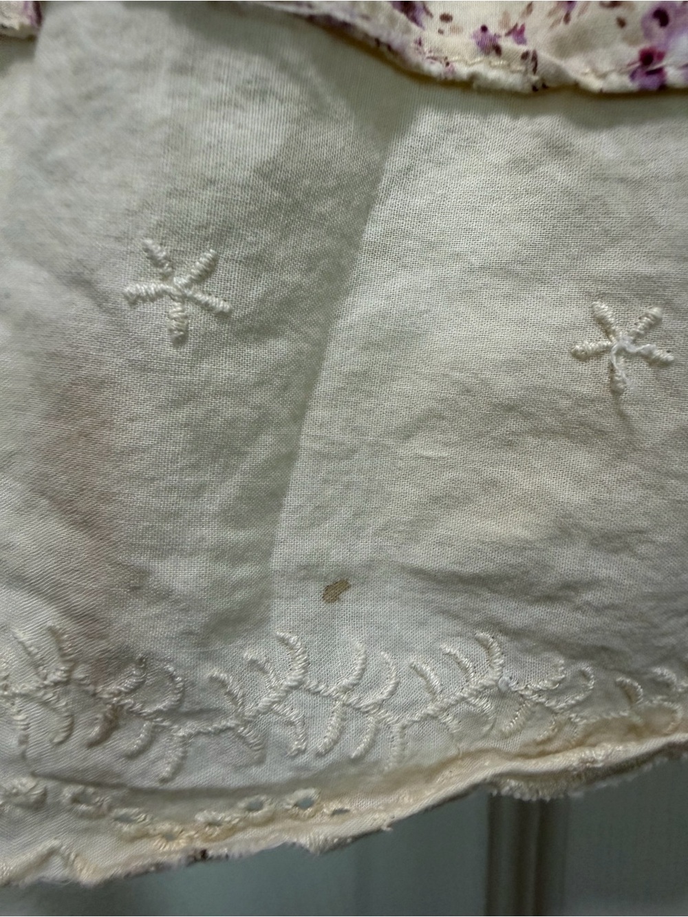 Charlotte Russe Cream Mini Skirt with Lavender Floral Print - Picture 5 of 5